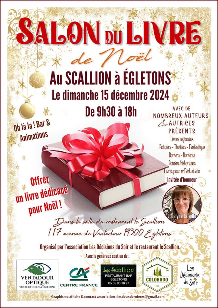 Salon du Livre de Noël à Egletons le 15 décembre 2024